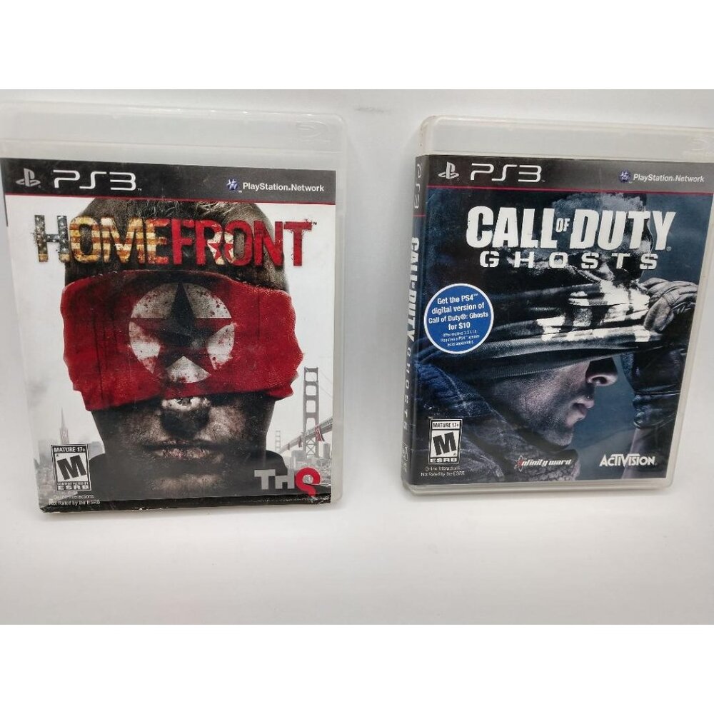 PS3 Games Lot: Call Of Duty Ghosts & Homefront With Cases/without Manuals